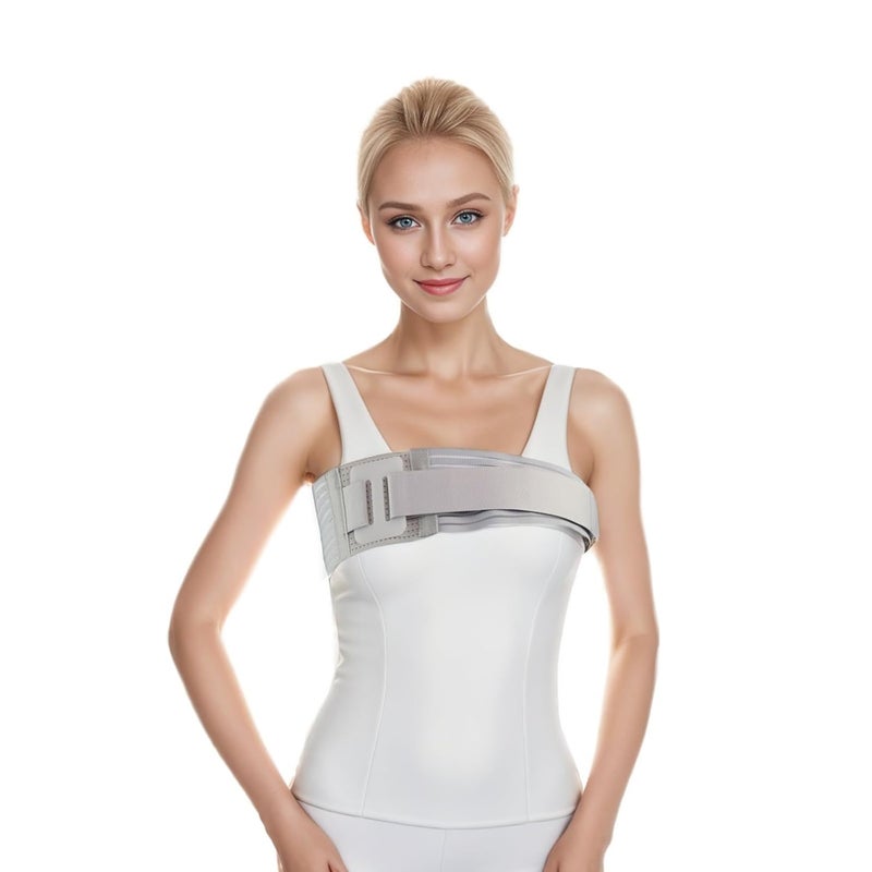 Malloraned Rib Brace for Women,Breathable Men Rib Compression Wrap for Cracked Ribs and Broken Rib,Chest Binder and Rib Protector (Medium) - Image 1